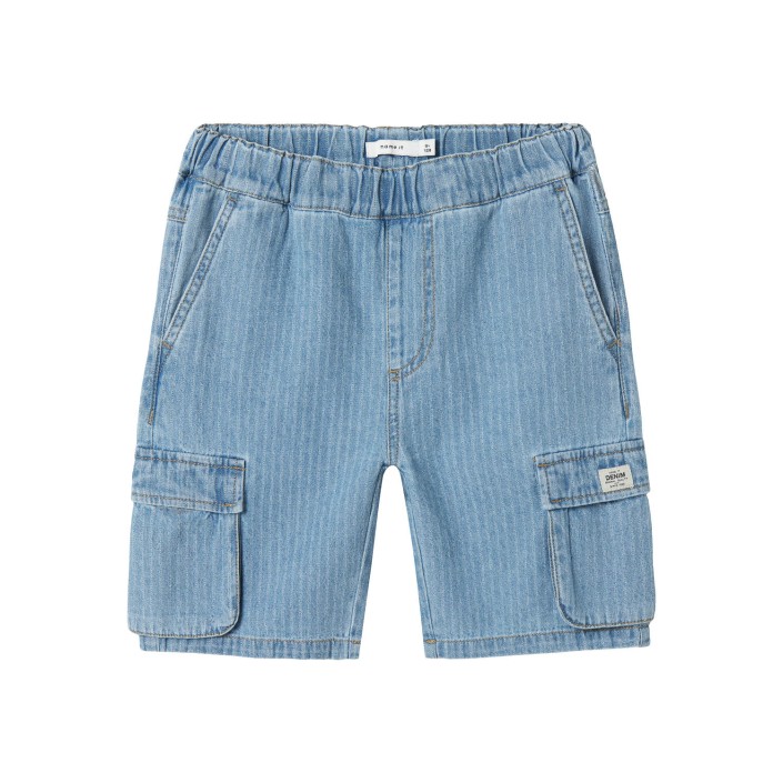 NAME IT KIDS NKMRYAN CARGO DNM L SHORTS 3950-KY Light Blue Denim/STRIPES | Freewear NKMRYAN CARGO DNM L SHORTS 3950-KY - www.freewear.nl - Freewear
