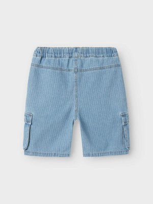 NAME IT KIDS NKMRYAN CARGO DNM L SHORTS 3950-KY Light Blue Denim/STRIPES | Freewear NKMRYAN CARGO DNM L SHORTS 3950-KY - www.freewear.nl - Freewear