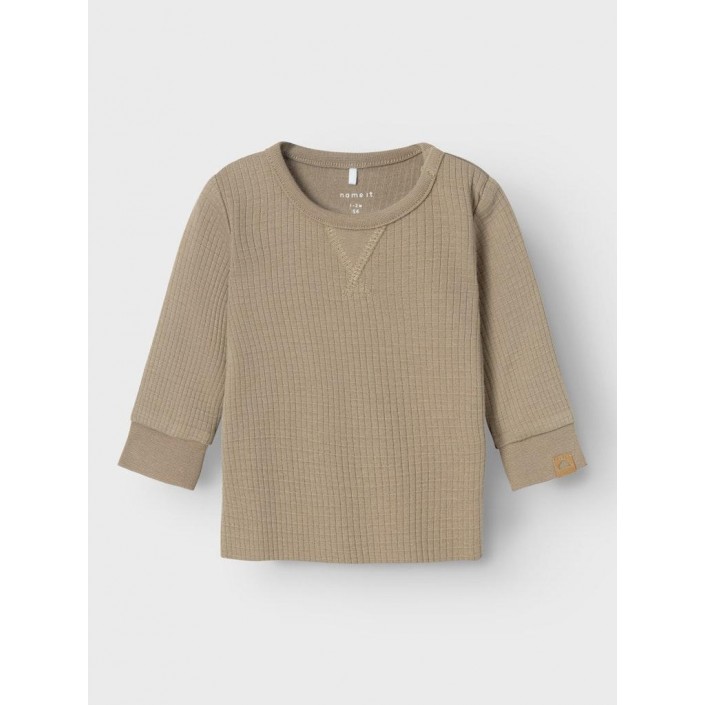 Name It NBMNOTAT R LS TOP Weathered Teak | Freewear NBMNOTAT R LS TOP - www.freewear.nl - Freewear