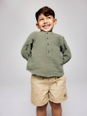 NAME IT MINI NMMJOHNNY LS SHIRT Dusty Olive | Freewear NMMJOHNNY LS SHIRT - www.freewear.nl - Freewear