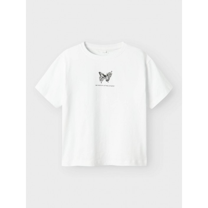 NAME IT KIDS NKFDANE SS NREG TOP BOX Bright White/BLACK | Freewear NKFDANE SS NREG TOP BOX - www.freewear.nl - Freewear