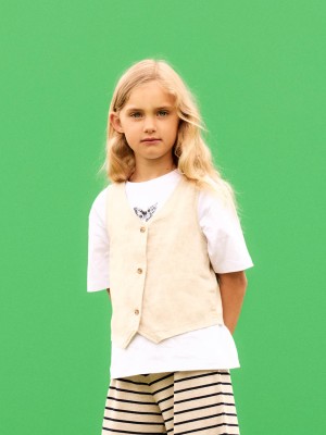 NAME IT KIDS NKFDANE SS NREG TOP BOX Bright White/BLACK | Freewear NKFDANE SS NREG TOP BOX - www.freewear.nl - Freewear