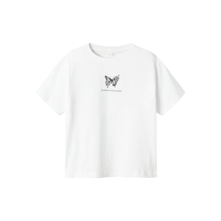 NAME IT KIDS NKFDANE SS NREG TOP BOX Bright White/BLACK | Freewear NKFDANE SS NREG TOP BOX - www.freewear.nl - Freewear