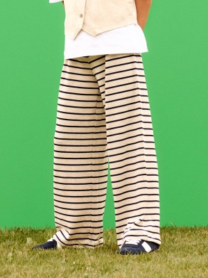 NAME IT KIDS NKFDALLA WIDE PANT Navy Blazer/BRIGHT WHITE | Freewear NKFDALLA WIDE PANT - www.freewear.nl - Freewear