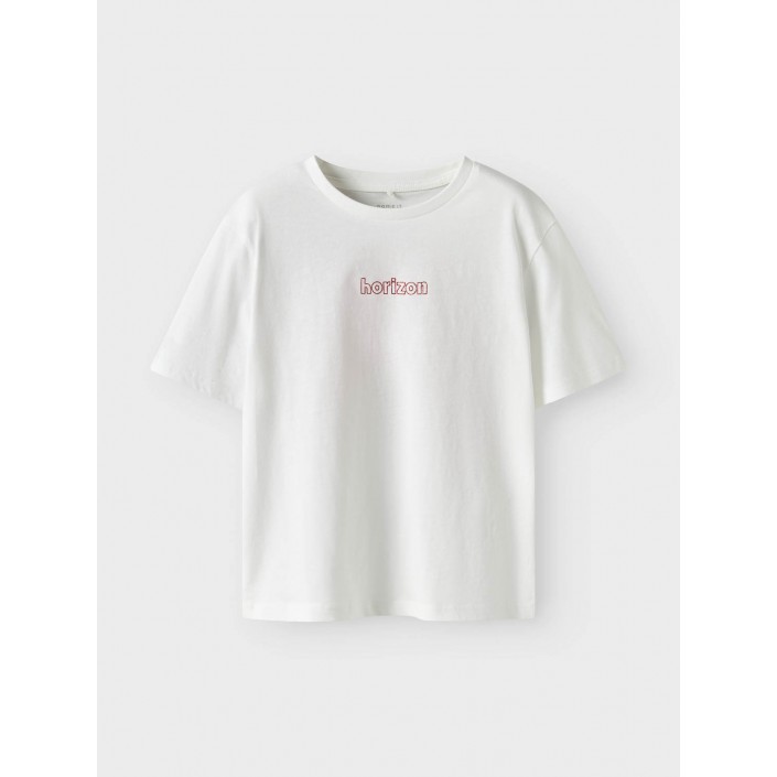 NAME IT KIDS NKFFALAURA SS NREG TOP BOX Bright White/CHINESE RED | Freewear NKFFALAURA SS NREG TOP BOX - www.freewear.nl - Freewear