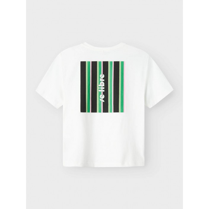 NAME IT KIDS NKFFALAURA SS NREG TOP BOX Bright White/BRIGHT GREEN | Freewear NKFFALAURA SS NREG TOP BOX - www.freewear.nl - Freewear
