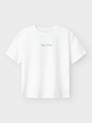NAME IT KIDS NKFFALAURA SS NREG TOP BOX Bright White/BRIGHT GREEN | Freewear NKFFALAURA SS NREG TOP BOX - www.freewear.nl - Freewear