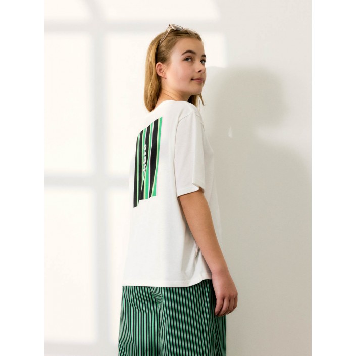 NAME IT KIDS NKFFALAURA SS NREG TOP BOX Bright White/BRIGHT GREEN | Freewear NKFFALAURA SS NREG TOP BOX - www.freewear.nl - Freewear