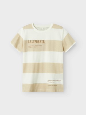 NAME IT KIDS NKMDORIO SS TOP Bright White/PEYOTE | Freewear NKMDORIO SS TOP - www.freewear.nl - Freewear