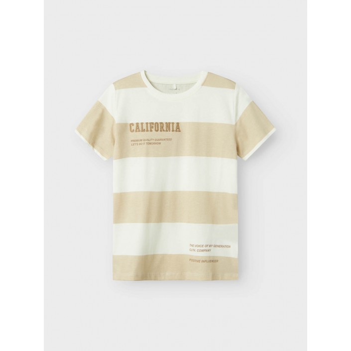 NAME IT KIDS NKMDORIO SS TOP Bright White/PEYOTE | Freewear NKMDORIO SS TOP - www.freewear.nl - Freewear