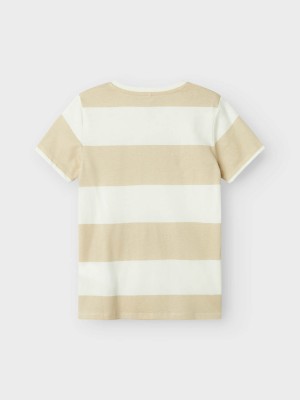 NAME IT KIDS NKMDORIO SS TOP Bright White/PEYOTE | Freewear NKMDORIO SS TOP - www.freewear.nl - Freewear