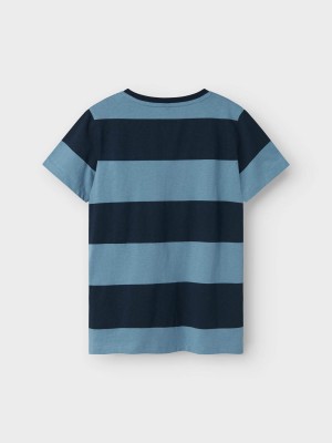 NAME IT KIDS NKMDORIO SS TOP Spring Lake/NAVY BLAZER | Freewear NKMDORIO SS TOP - www.freewear.nl - Freewear