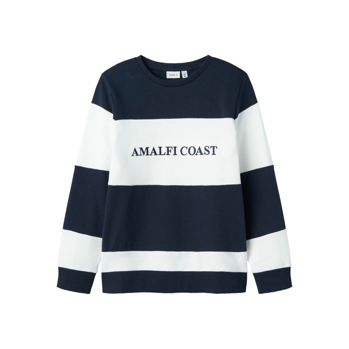NAME IT KIDS NKMFOLGE LS SWEAT UNB Navy Blazer/BRIGHT WHITE | Freewear NKMFOLGE LS SWEAT UNB - www.freewear.nl - Freewear