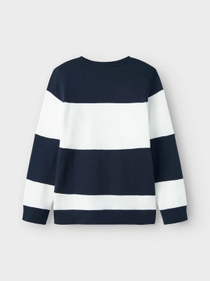NAME IT KIDS NKMFOLGE LS SWEAT UNB Navy Blazer/BRIGHT WHITE | Freewear NKMFOLGE LS SWEAT UNB - www.freewear.nl - Freewear