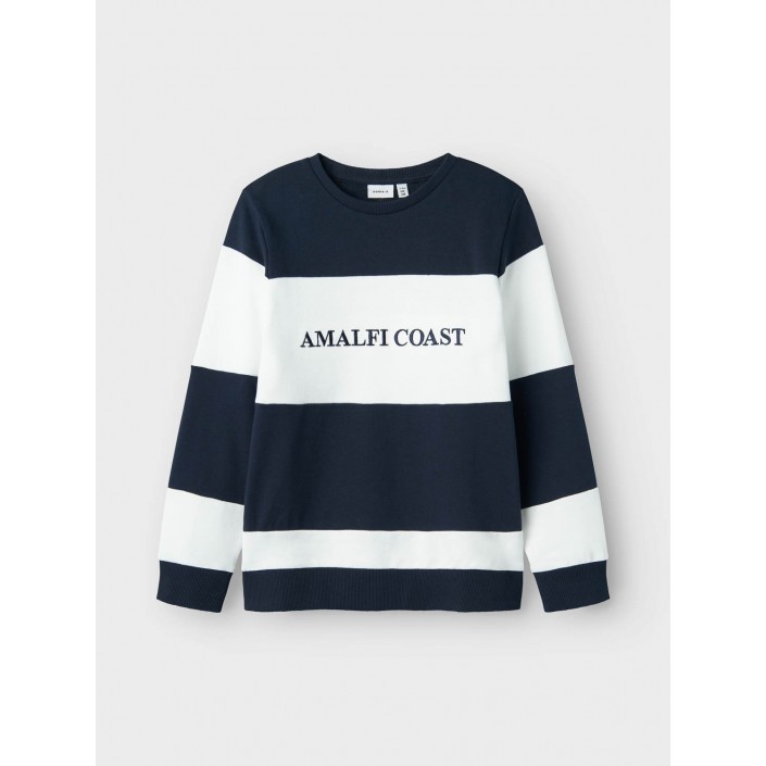 NAME IT KIDS NKMFOLGE LS SWEAT UNB Navy Blazer/BRIGHT WHITE | Freewear NKMFOLGE LS SWEAT UNB - www.freewear.nl - Freewear