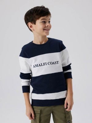 NAME IT KIDS NKMFOLGE LS SWEAT UNB Navy Blazer/BRIGHT WHITE | Freewear NKMFOLGE LS SWEAT UNB - www.freewear.nl - Freewear