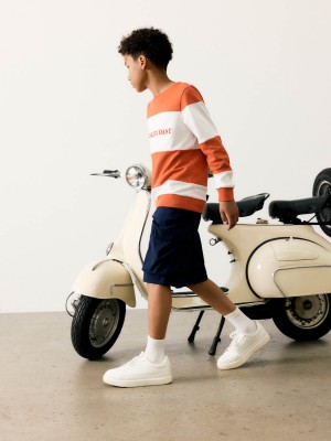 NAME IT KIDS NKMFOLGE LS SWEAT UNB Paprika/BRIGHT WHITE | Freewear NKMFOLGE LS SWEAT UNB - www.freewear.nl - Freewear