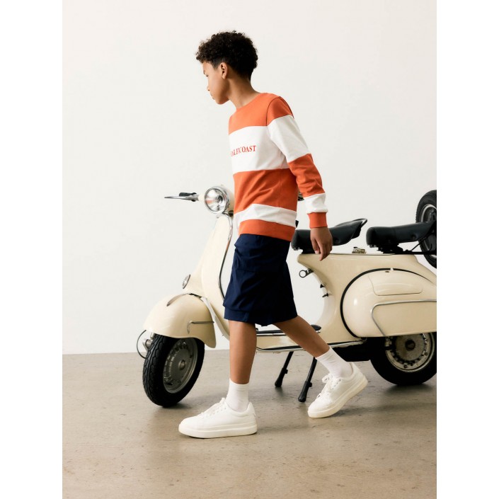 NAME IT KIDS NKMFOLGE LS SWEAT UNB Paprika/BRIGHT WHITE | Freewear NKMFOLGE LS SWEAT UNB - www.freewear.nl - Freewear