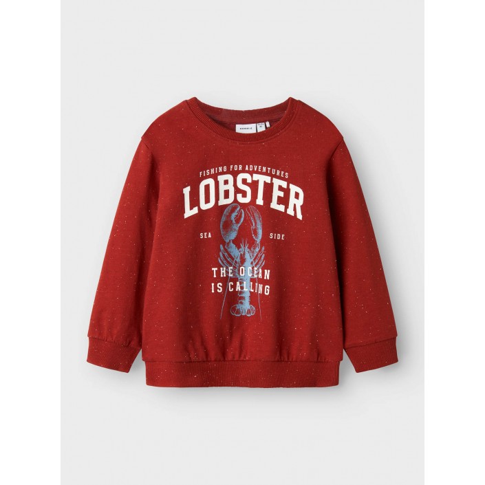 NAME IT MINI NMMFABIAN NREG SWEAT UNB BOX Red Ochre | Freewear NMMFABIAN NREG SWEAT UNB BOX - www.freewear.nl - Freewear