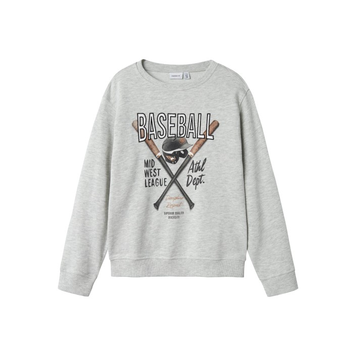 NAME IT KIDS NKMDEMMO LS NREG SWEAT UNB Light Grey Melange | Freewear NKMDEMMO LS NREG SWEAT UNB - www.freewear.nl - Freewear