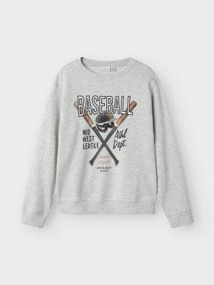 NAME IT KIDS NKMDEMMO LS NREG SWEAT UNB Light Grey Melange | Freewear NKMDEMMO LS NREG SWEAT UNB - www.freewear.nl - Freewear