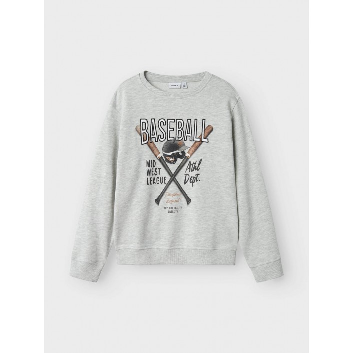 NAME IT KIDS NKMDEMMO LS NREG SWEAT UNB Light Grey Melange | Freewear NKMDEMMO LS NREG SWEAT UNB - www.freewear.nl - Freewear