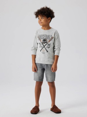 NAME IT KIDS NKMDEMMO LS NREG SWEAT UNB Light Grey Melange | Freewear NKMDEMMO LS NREG SWEAT UNB - www.freewear.nl - Freewear
