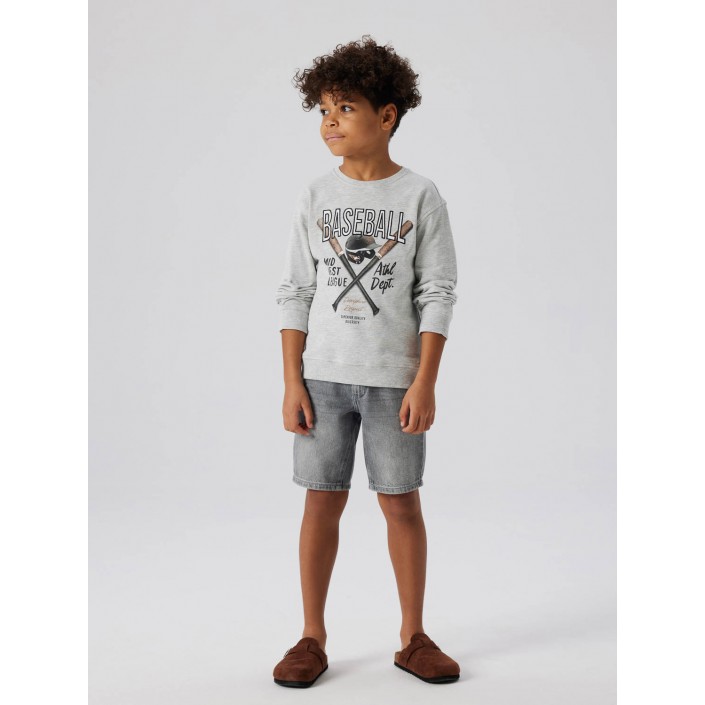 NAME IT KIDS NKMDEMMO LS NREG SWEAT UNB Light Grey Melange | Freewear NKMDEMMO LS NREG SWEAT UNB - www.freewear.nl - Freewear