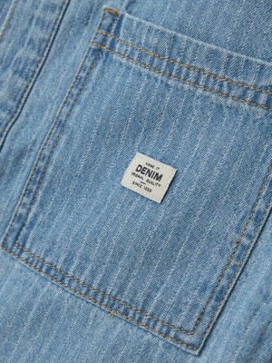 NAME IT KIDS NKMFELIX SS DNM SHIRT 3950-KY H Light Blue Denim/STRIPES | Freewear NKMFELIX SS DNM SHIRT 3950-KY H - www.freewear.nl - Freewear