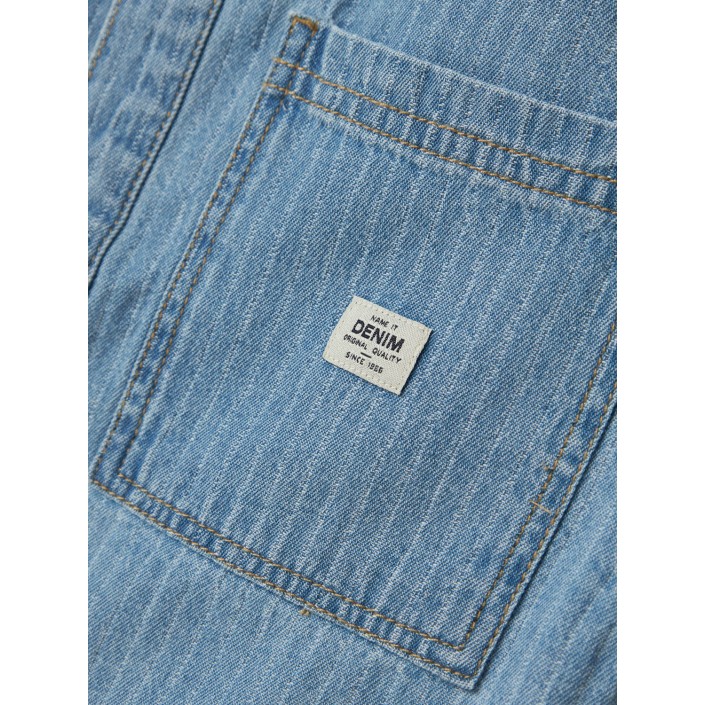 NAME IT KIDS NKMFELIX SS DNM SHIRT 3950-KY H Light Blue Denim/STRIPES | Freewear NKMFELIX SS DNM SHIRT 3950-KY H - www.freewear.nl - Freewear
