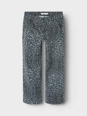 NAME IT KIDS NKFROSE WIDE TWI PANTS 4444-TD O Night Owl/GREY LEOPARD | Freewear NKFROSE WIDE TWI PANTS 4444-TD O - www.freewear.nl - Freewear