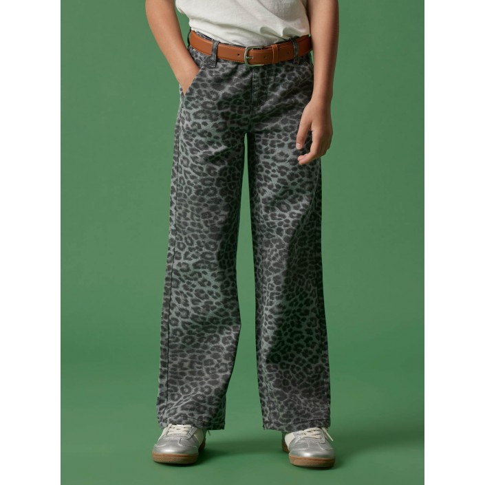 NAME IT KIDS NKFROSE WIDE TWI PANTS 4444-TD O Night Owl/GREY LEOPARD | Freewear NKFROSE WIDE TWI PANTS 4444-TD O - www.freewear.nl - Freewear