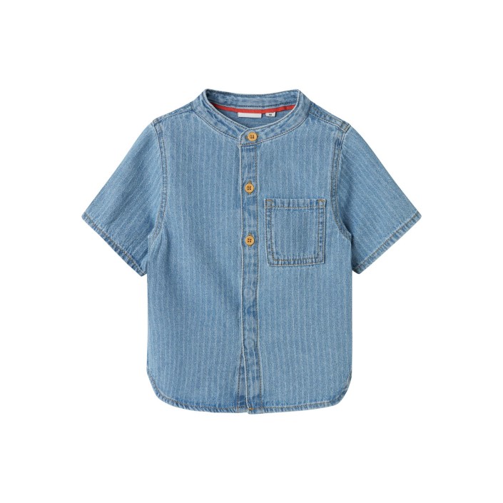 NAME IT MINI NMMFIDO SS DNM SHIRT 3950-KY H Light Blue Denim/STRIPES | Freewear NMMFIDO SS DNM SHIRT 3950-KY H - www.freewear.nl - Freewear