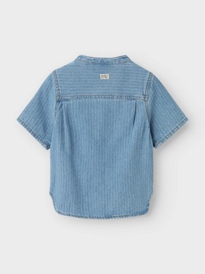 NAME IT MINI NMMFIDO SS DNM SHIRT 3950-KY H Light Blue Denim/STRIPES | Freewear NMMFIDO SS DNM SHIRT 3950-KY H - www.freewear.nl - Freewear