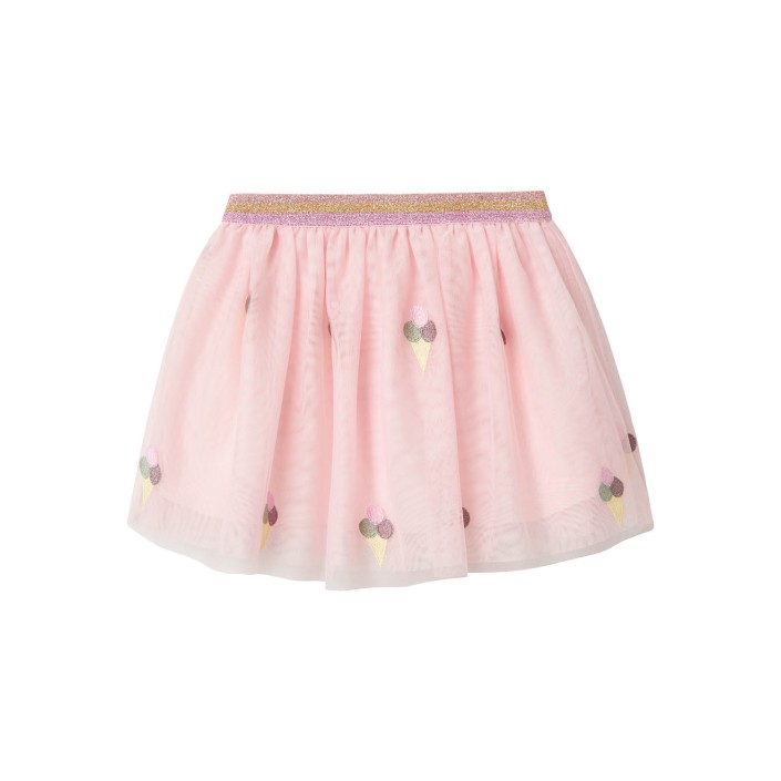 NAME IT MINI NMFJISENE TULLE SKIRT Bleached Sand | Freewear NMFJISENE TULLE SKIRT - www.freewear.nl - Freewear