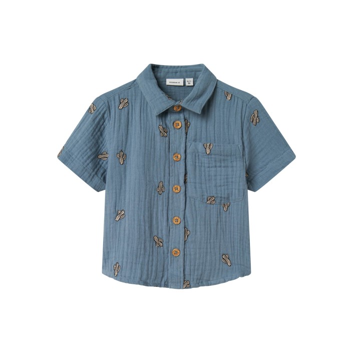 NAME IT MINI NMMJOSHUA NREG SS SHIRT Blue Mirage | Freewear NMMJOSHUA NREG SS SHIRT - www.freewear.nl - Freewear