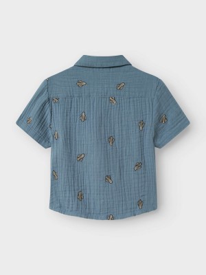 NAME IT MINI NMMJOSHUA NREG SS SHIRT Blue Mirage | Freewear NMMJOSHUA NREG SS SHIRT - www.freewear.nl - Freewear