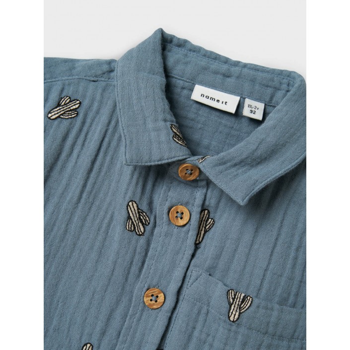 NAME IT MINI NMMJOSHUA NREG SS SHIRT Blue Mirage | Freewear NMMJOSHUA NREG SS SHIRT - www.freewear.nl - Freewear