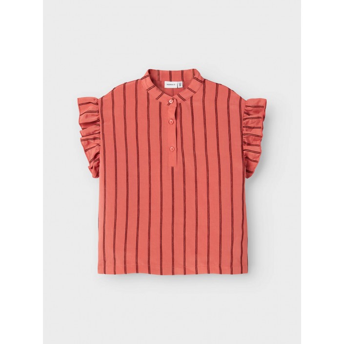 NAME IT KIDS NKFHEIK SL TOP Spiced Coral/MADDER BROWN | Freewear NKFHEIK SL TOP - www.freewear.nl - Freewear