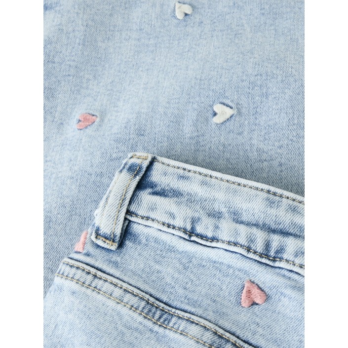 NAME IT KIDS NKFROSE WIDE EMB JEANS 2010-FR NOOS Light Blue Bleached Denim/HEART | Freewear NKFROSE WIDE EMB JEANS 2010-FR NOOS - www.freewear.nl - Freewear