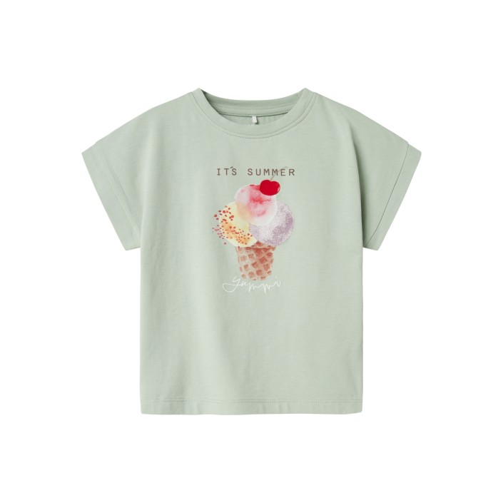NAME IT MINI NMFJOSEPHINA SS TOP BOX Aqua Gray | Freewear NMFJOSEPHINA SS TOP BOX - www.freewear.nl - Freewear