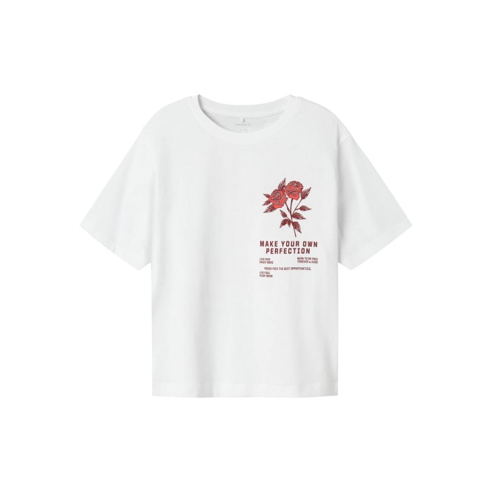 NAME IT KIDS NKFHOMINU SS NREG TOP BOX Bright White/WILD HEART | Freewear NKFHOMINU SS NREG TOP BOX - www.freewear.nl - Freewear
