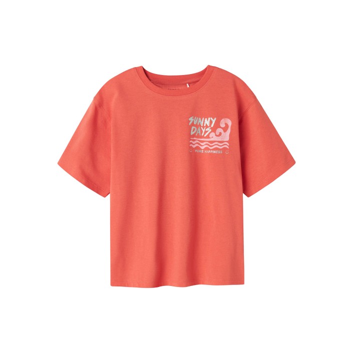 NAME IT KIDS NKFJELY SS NREG TOP BOX Spiced Coral | Freewear NKFJELY SS NREG TOP BOX - www.freewear.nl - Freewear
