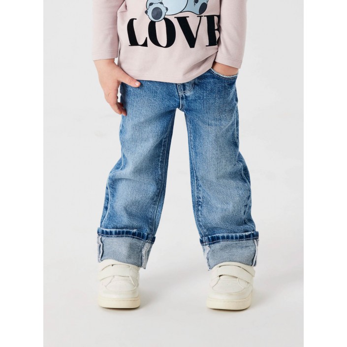 NAME IT MINI NMFROSE STRAIGHT FOLD JEANS 4224-AZ: Medium Blue Denim | Freewear NMFROSE STRAIGHT FOLD JEANS 4224-AZ: - www.freewear.nl - Freewear
