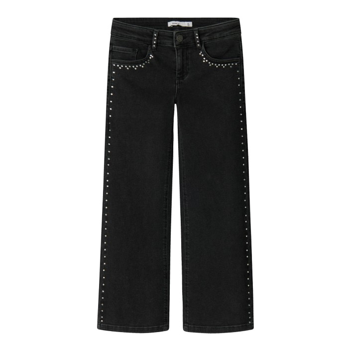NAME IT KIDS NKFROSE WIDE RHINESTONE JEANS 8810-: Black | Freewear NKFROSE WIDE RHINESTONE JEANS 8810-: - www.freewear.nl - Freewear