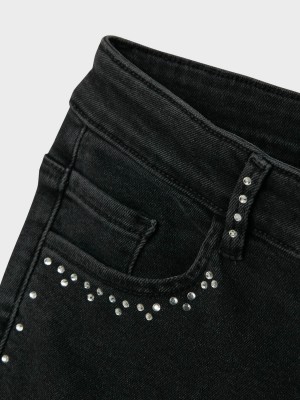 NAME IT KIDS NKFROSE WIDE RHINESTONE JEANS 8810-: Black | Freewear NKFROSE WIDE RHINESTONE JEANS 8810-: - www.freewear.nl - Freewear