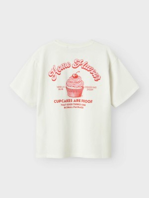 NAME IT KIDS NKFNEATA SS NREG TOP Cloud Dancer/Red alert | Freewear NKFNEATA SS NREG TOP - www.freewear.nl - Freewear