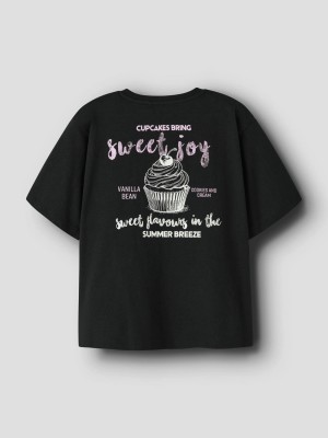 NAME IT KIDS NKFNEATA SS NREG TOP Black | Freewear NKFNEATA SS NREG TOP - www.freewear.nl - Freewear