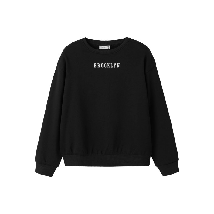 NAME IT KIDS NKFNEVEA RLX SWEAT BRU Black | Freewear NKFNEVEA RLX SWEAT BRU - www.freewear.nl - Freewear