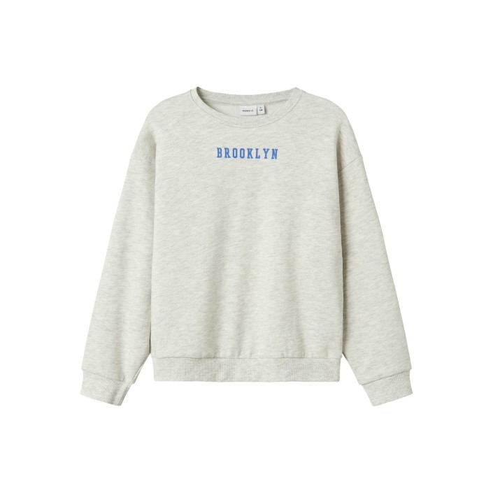 NAME IT KIDS NKFNEVEA RLX SWEAT BRU Light Grey Melange | Freewear NKFNEVEA RLX SWEAT BRU - www.freewear.nl - Freewear
